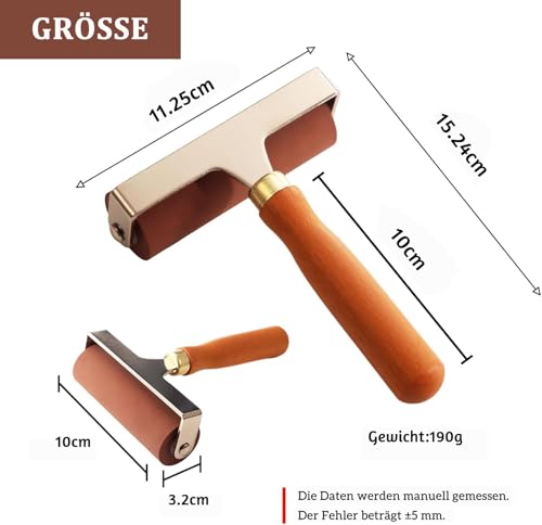 HXBYX Brayer Floor Roller Vinylroller Gummiroller Kleber Laminat Roller, Anti-Rutsch-Band Bauwerkzeuge für Boot Bodenbelag installieren, Boot Decking Marine Teppich Presse, 4.3× 6, Braun