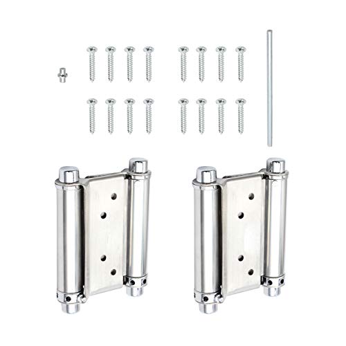 Bohaner 2 Pack 4 Inch Double Action Spring Hinges, 304 Stainless Steel Self Closing Dual Swing Door Hinges
