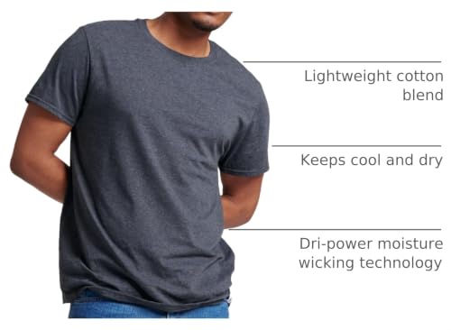 Image of Russell Athletic Mens Dri-Power Short Sleeve Tees, Moisture Wicking, Odor Protection, UPF 30+, Sizes S-4x