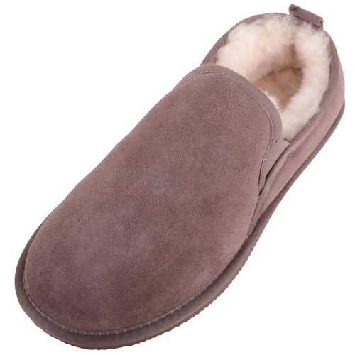 Chaussons homme pieds sensibles Absolute Footwear en daim et peau de mouton
