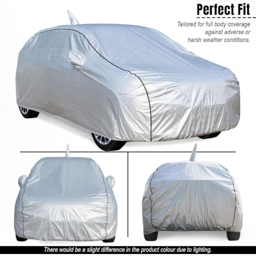 Image of Allextreme Car Body Cover for Maruti Suzuki XL6 All Model & Years 100% Waterproof Triple Stitched with Mirror Pockets Full Bottom Elastic Dustproof Heat & UV Resistant Full Body Protection (Silver)