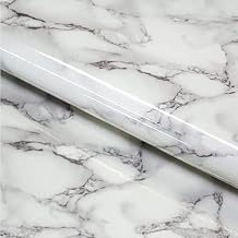 Self Adhesive Vinyl Marble Countertop Peel and Stick Waterproof | Drawer Liner Roll 89" x 16"| Wallpaper that can be Used as a Kitchen Wall Art, Countertop Paper
