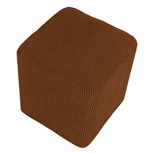 Glamatize Foot Stool Slipcover Stretch Ottoman Rectangle Footstool Cover Coffee