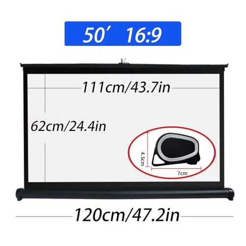 Pantalla manual portátil proyector 50" 16:9 miniatura 7