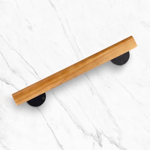 Wooden Handrail with Black Brackets