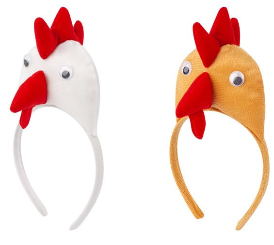 Losuya 2pcs Chicken Costume Set Plush Headband Halloween Easter Chicken Dress Up Costume Accessory