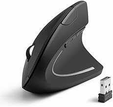 Wireless Vertical Ergonomic Mouse, 2.4GHz Optical Mice with USB Receiver, 6 Buttons 800/1200/1600 DPI, for Laptop, PC, Computer,MacBook