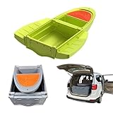 Laohucai Angelboot, Faltbares Pontonboot mit Schwimmwesten und Paddeln, passt in den Kofferraum, Sitze, kentert und sinkt Nicht, tragbares modulares Kajak für 2-3 Personen, 2,2m(Green)