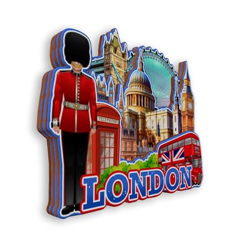 Imán decorativo Refrigerator London UK redondo 3-4 pulgadas miniatura 2
