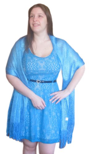 Sheer-Delights Fringed Mesh Evening Wrap Shawl for Prom Wedding Formal