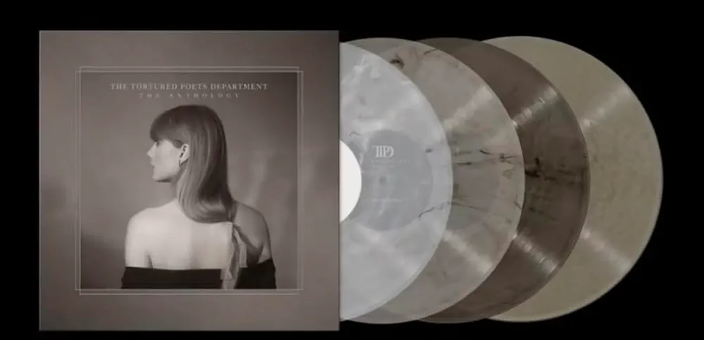 Taylor Swift The Tortured Poets Department The Anthology Grey Marbled Version + 4 Acoustic Bonus Songs W/ Never Before Seen Poster Inside!