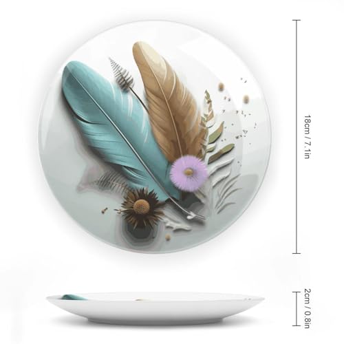 Plato decorativo de porcelana blanco de 7 pulgadas miniatura 2