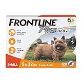 FRONTLINE Plus Flea and Tick Treatment for Small Dogs Upto 5 to 22 lbs. 6 Treatments