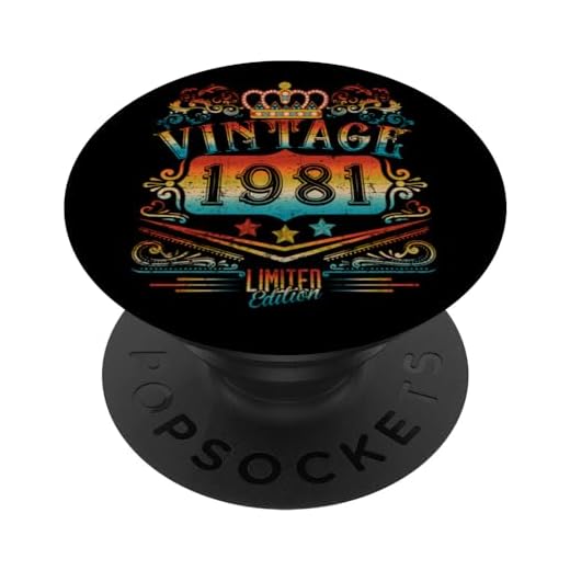 42 años de edad, regalos vintage 1981, 42 cumpleaños para hombres y mujeres PopSockets PopGrip Intercambiable