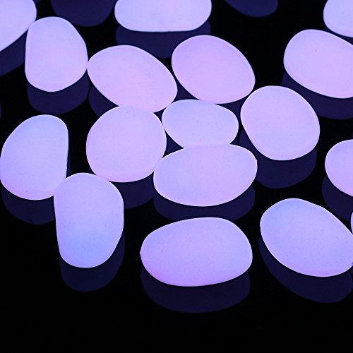 Image of Shiny Stone Glow in the Dark Pebbles, Rose, Big Size 3-4cm, 400g /14.1oz | Decorative Glow Stones, Fish Tank Aquarium Gravel, DIY Garden Gifts Decoration