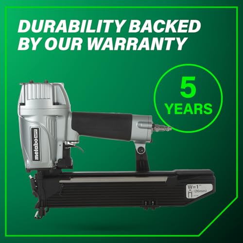 Metabo HPT Wide Crown Stapler, Pro-Preferred Pneumatic Power Nailers, Lathing Tool for Sheathing & Insulation, Quick Response, 16 Gauge, Up to 150 1" Wide Crown Staples, Length 1" to 2", N5024A2 thumbnail 12