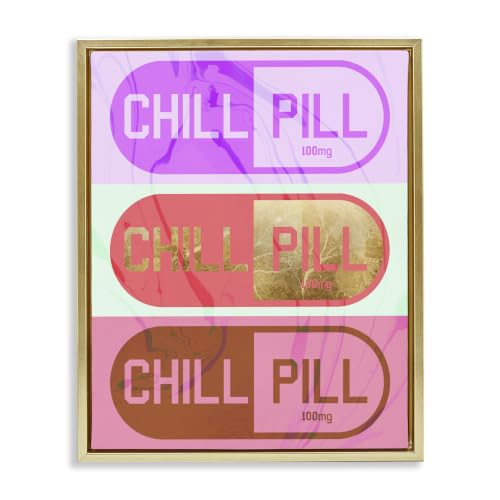 Glam Detail Chill Pill Comic, 16 x 20 Inch Canvas in Floater Frame