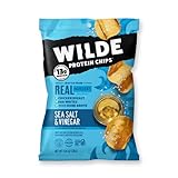 WILDE Chicken Chips Mini Bags - High Protein, Made With Real Chicken, 1.34oz Bags (Sea Salt & Vinegar, 8 Count)