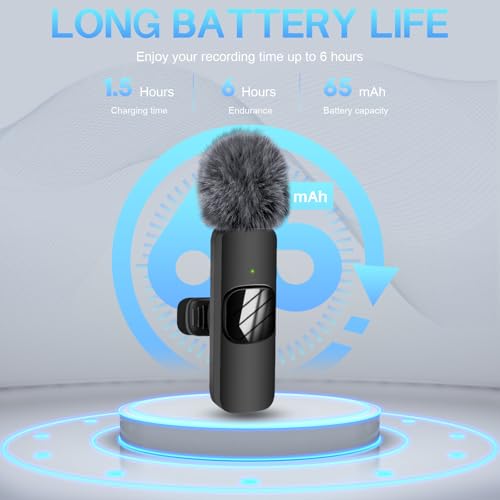 Jsdoin Wireless Microphones Wireless Microphone for iPhone iPad, 2 Mini USB-C Wireless Lavalier Microphone - Image 4
