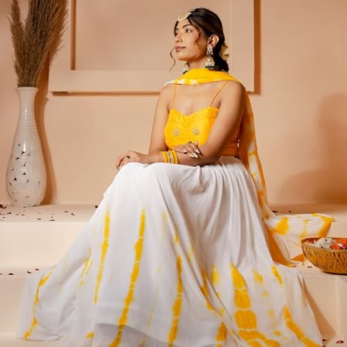 FESQVI yellow georgette lehenga choli – image 3