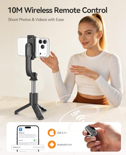 ORICO Aluminum Portable Selfie Stick Tripod, 26'' Mini Tripod for iPhone, Extendable Stand with Detachable Wireless Remote & 360° Rotating Phone Holder – Ideal for Content Creators, Vloggers, Travel — view 3