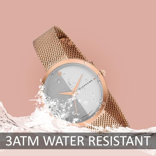 Image of Giordano Eleganza Collection Analog Wrist Watch for Women with Color Variant, Stylish Wired Metal Mesh Band| Ladies | Girls to Compliment Your Look | Ideal Gift for Female - GD-4062