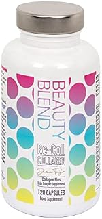 Re-Coll 1200mg Collagen Capsules - High Strength Supplement with Hyaluronic Acid - for Hair Skin & Nails - Contains Bovine & Marine Collagen for Women & Men (120 Count)