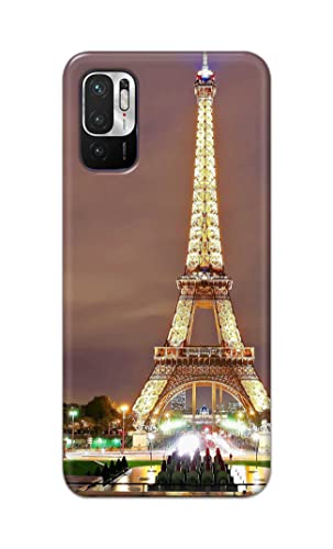 Image of PRINTFIDAA Lovers Famous Place Eiffel Tower in Paris Printed Designer Hard Case for Redmi Note 10T (5G), Redmi Note 10 (5G) Back Cover -(e) RPM1009