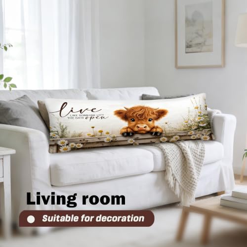 Ghoaoivo Farmhouse Highland Cow 20x54 Body Pillow Cover by Ghoaoivo - Used condition - Image 5