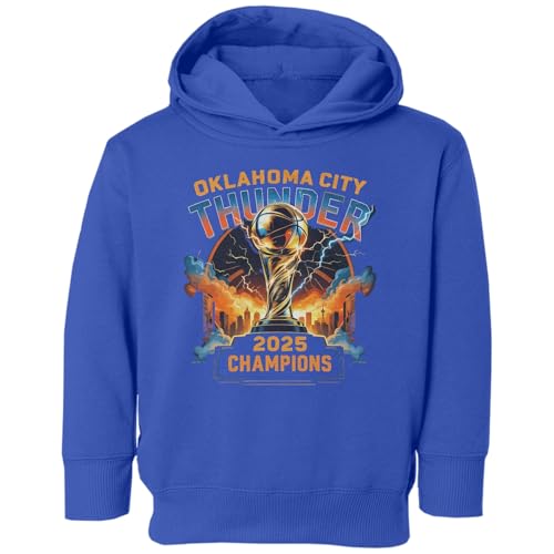 Oklahoma 2025 Bball Champions - Playoff Tribute Toddler Hooded Sweatshirt (Royal, 2T)
