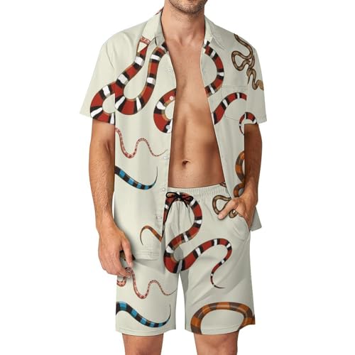 Ensemble 2 pièces pour homme avec motif serpent chic pour l'été