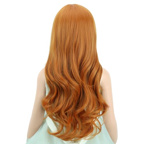 Image of PATTNIUM Ginger Long Curly Middle Part Wig Halloween Costume Wig