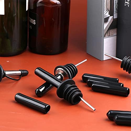 Haishell 40 PCS Long Liquor Pour Spouts Covers Black Pourer Cap Rubber Bottle Pourer Cover Dust Caps (Length 2.05 inch,Diameter 0.39 inch)