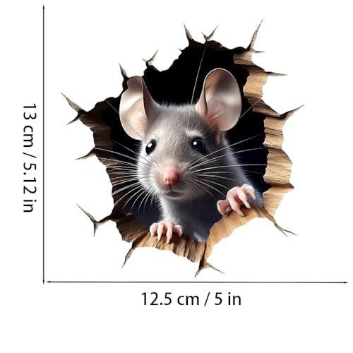 Vinilos decorativos ratón 3D pack x2 vinilo impermeable miniatura 4
