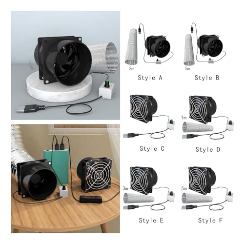 Image of bnf Exhaust Fan Yacht Energy Saving Portable Ventilator for Window Toilets Attic Dual Fan 3M Tube | Home & Garden