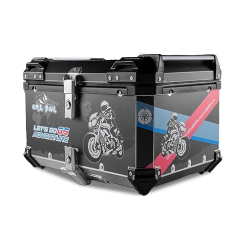 Top Case Moto Aluminium Haut de Gamme Coffre Scooter 65L Durable avec Dossier