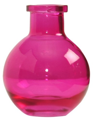 Ivy Lane Design 5-Pack Transparent Glass Vases, 3.5-Inch, Hot Pink