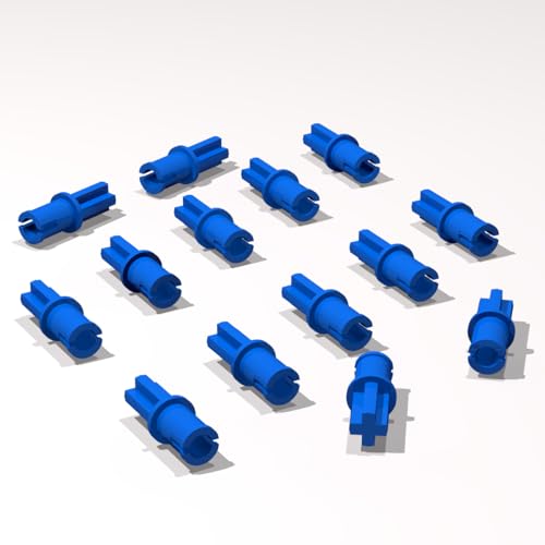 120 Piece Classic Building Blue Axle Bulk, Axle Pin Without Friction Ridges Lengthwise Compatible with Lego Parts and Pieces