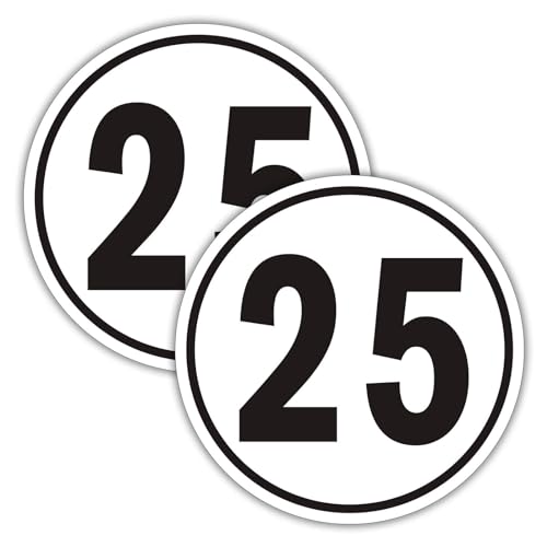 Felexdo Señal de velocidad 25 km/h, 2 unidades, aluminio, reflectante, 20 cm de diámetro