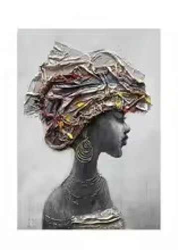 Affiche abstraite fille noire pour grand salon chaleureux