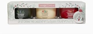 Yankee Candle Set of 3 Mini Candles - Balsam & Cedar, Christmas Cookie, Sparkling Cinnamon