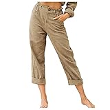 ❤Características: este pantalón de lino de algodón de verano para mujer está diseñado con cintura elástica, pierna ancha, bolsillos de patchwork vintage, puños de pantalones irregulares de moda, estilo casual sólido elegante.