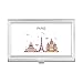 Paris French Flat Landmark Pattern Business Card Holder Case Pocket Box Wallet