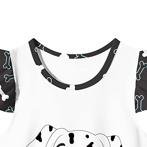 Lqsz Girls Nightgowns Spotted Dog Nightdress Nightie Sleepwear Pajamas Flutter Short Sleeves Nightgowns For Little Girls 7 8T #TOP4