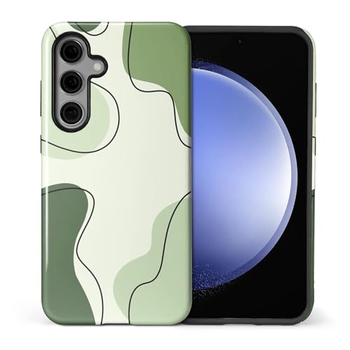 Coque Samsung S24 Plus silicone motif ondulé vert design quotidien