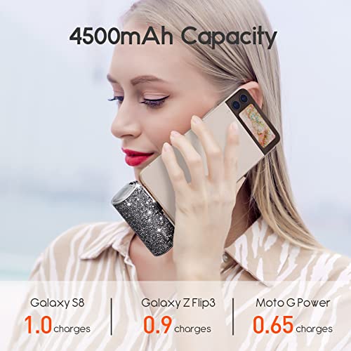 Iwalk Usb C Portable Charger 4500Mah Ultra-Compact Shiny Small Power Bank Compatible With Samsung Galaxy Z Flip4/3,S23,S21,S20,S10,S9,S8,Note 21/20/10/9/8,Lg V35/G8/7,Google Pixel 6 Pro/4,Black #TOP2