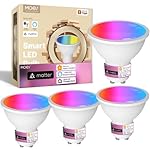 MOES Matter Smart GU10 LED Light Bulbs, Color Changing WiFi Bulbs, 2700K-6500K CW& RGB Dimmable, Smart Life Remote Control, Work with Apple Homekit/Alexa/Google Home, 400lm 5W 4 Pack