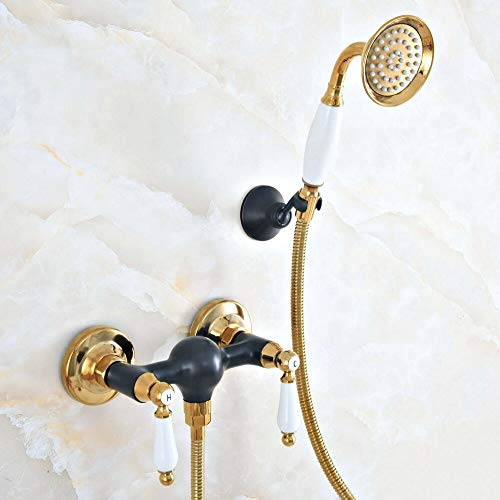 Kit de pomme de douche à main pour rénovation de salle de bains moderne en or noir