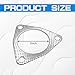 QBOONPT 2PCS Exhaust Gasket, 3 Bolt Metal Three-hole Exhaust Flange Gasket, Multifunctional Manifold/Header/Muffler/Catalytic Converter Gasket,Exhaust Seal Gasket for Most Cars,Trucks,SUVs(3In)