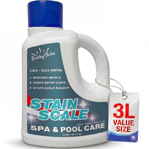 Stain and Scale Control for Hot Tub Pool Stain Remover Metal Sequestrant for Pool & Spa Hot Tub Descaler Support Mineral Inhibitor 3 Liter BubbyShine
